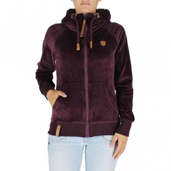 NAKETANO Brazzo Mack Velour Zip-Up Hoodie Wine Red Purple S NWT Rare - Picture 8 of 8